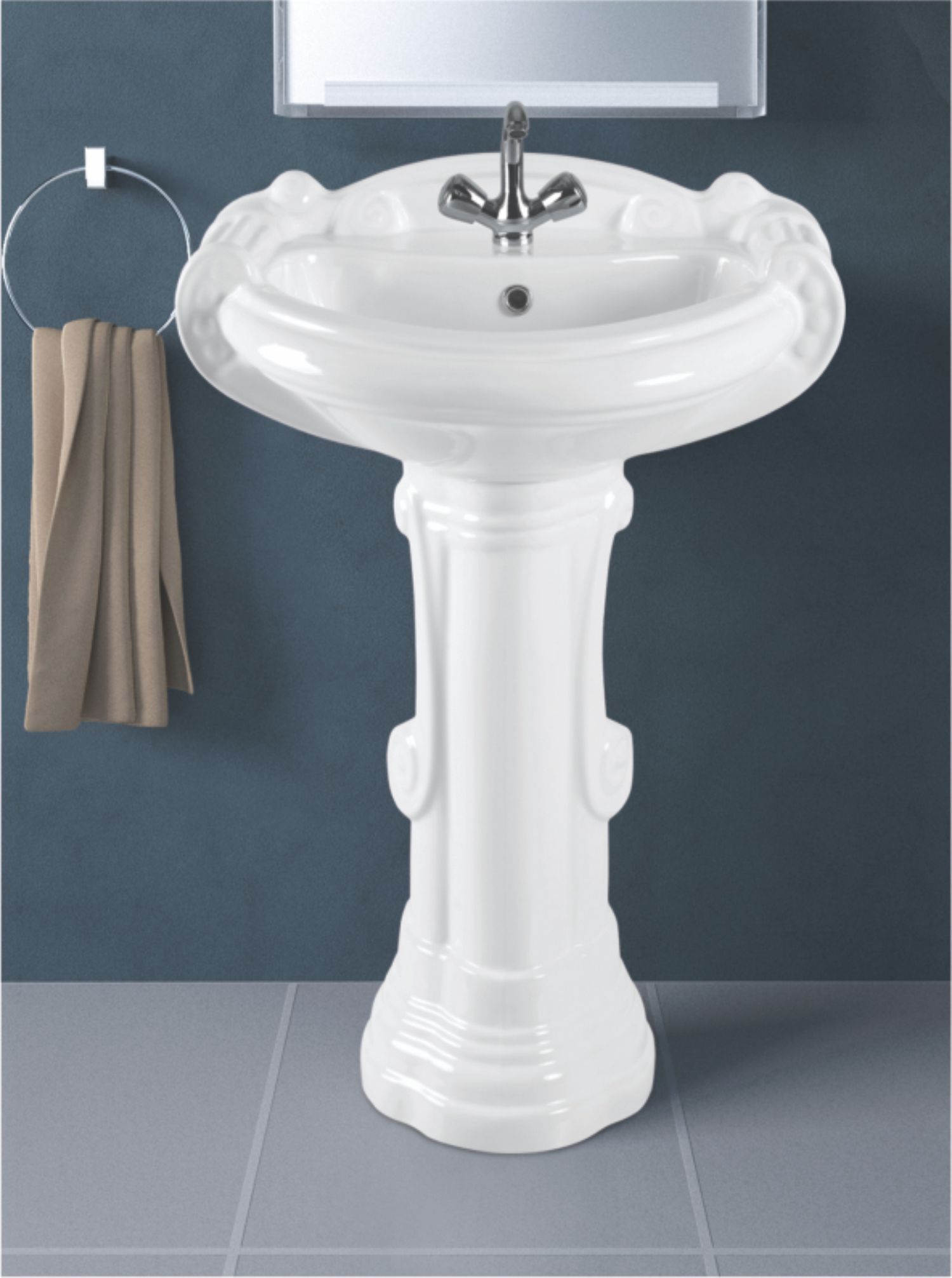sterling set ceramic pedestal wash basin