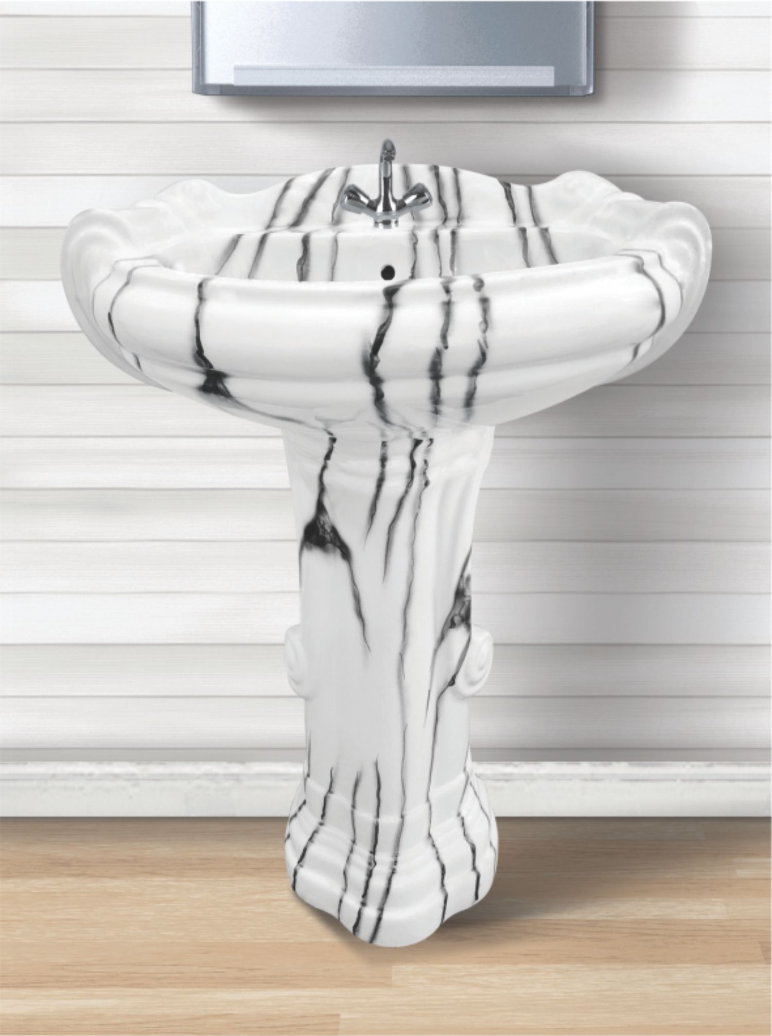 Vitrosa Pedestal Ceramic Wash Basin Set Manufacturer