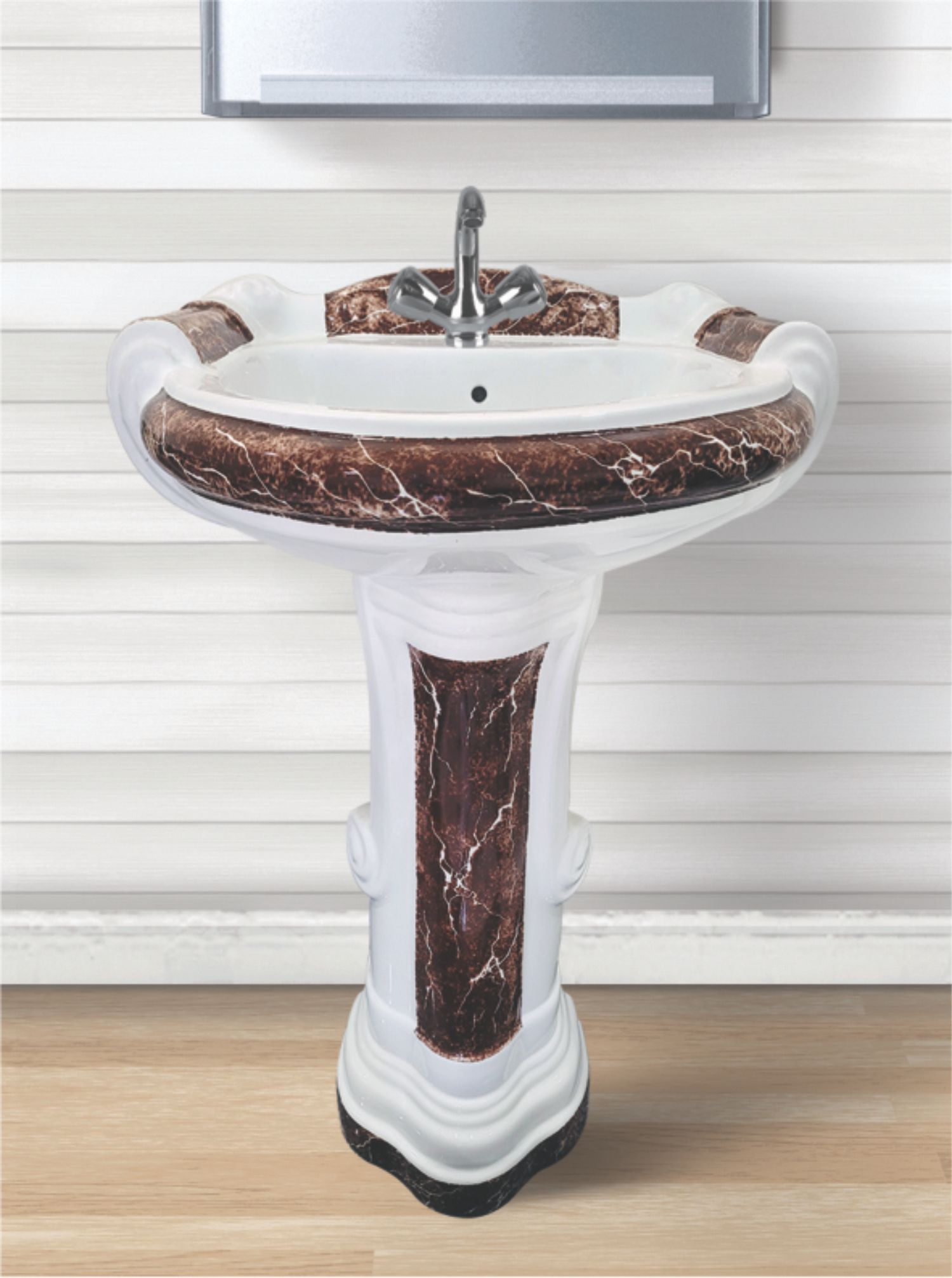 Vitrosa Ceramic Wash Basin with Pedestal