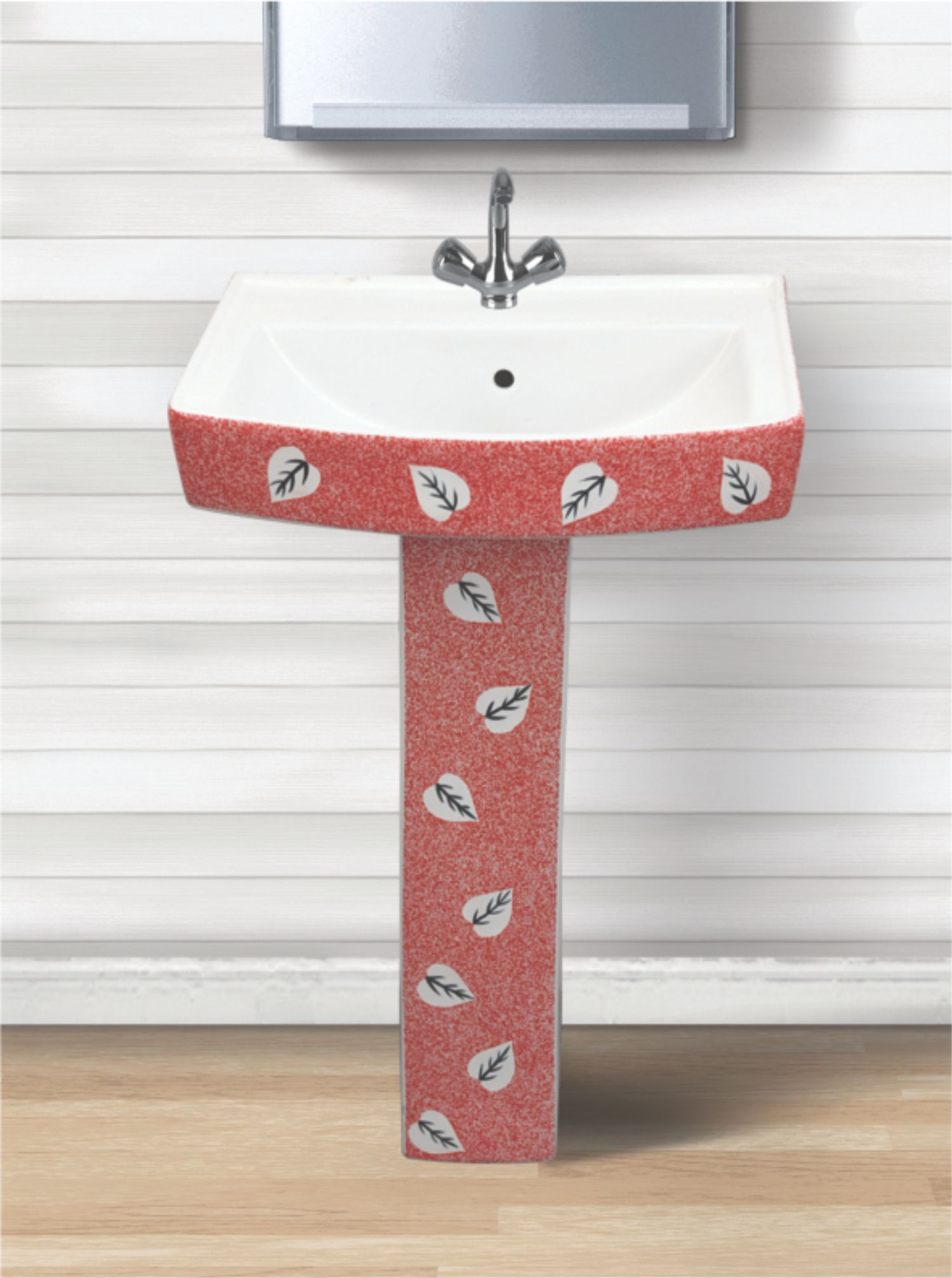 Designer Print Ceramic Pedestal Wash Basin 