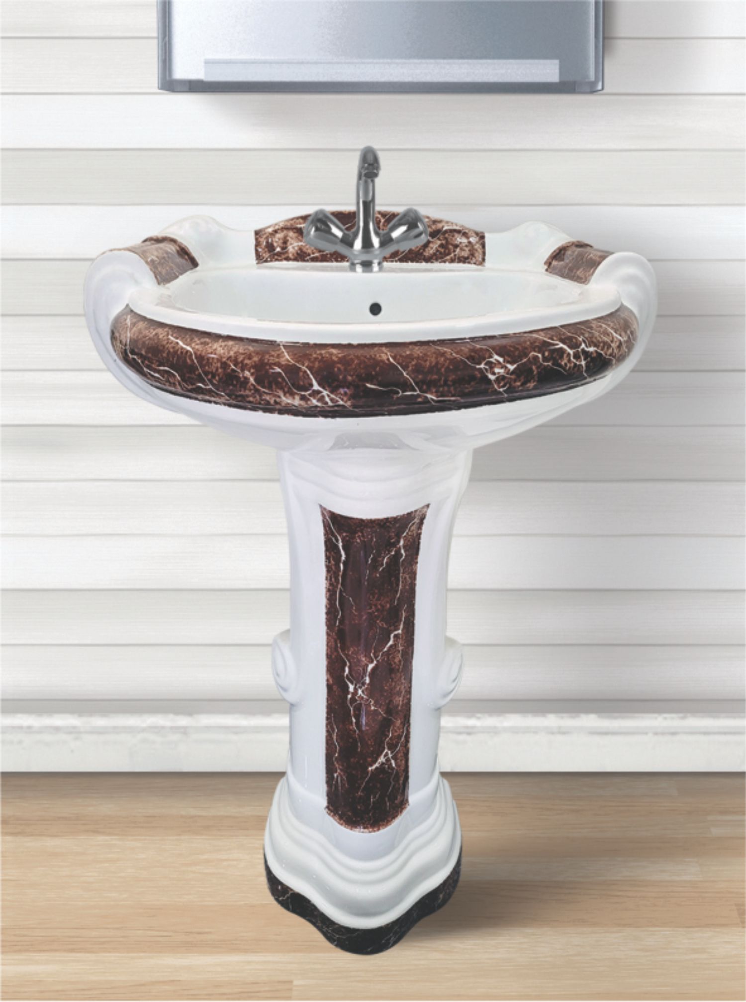 Big Sterling Vitrosa Set Pedestal Ceramic Wash Basin Manufacturer