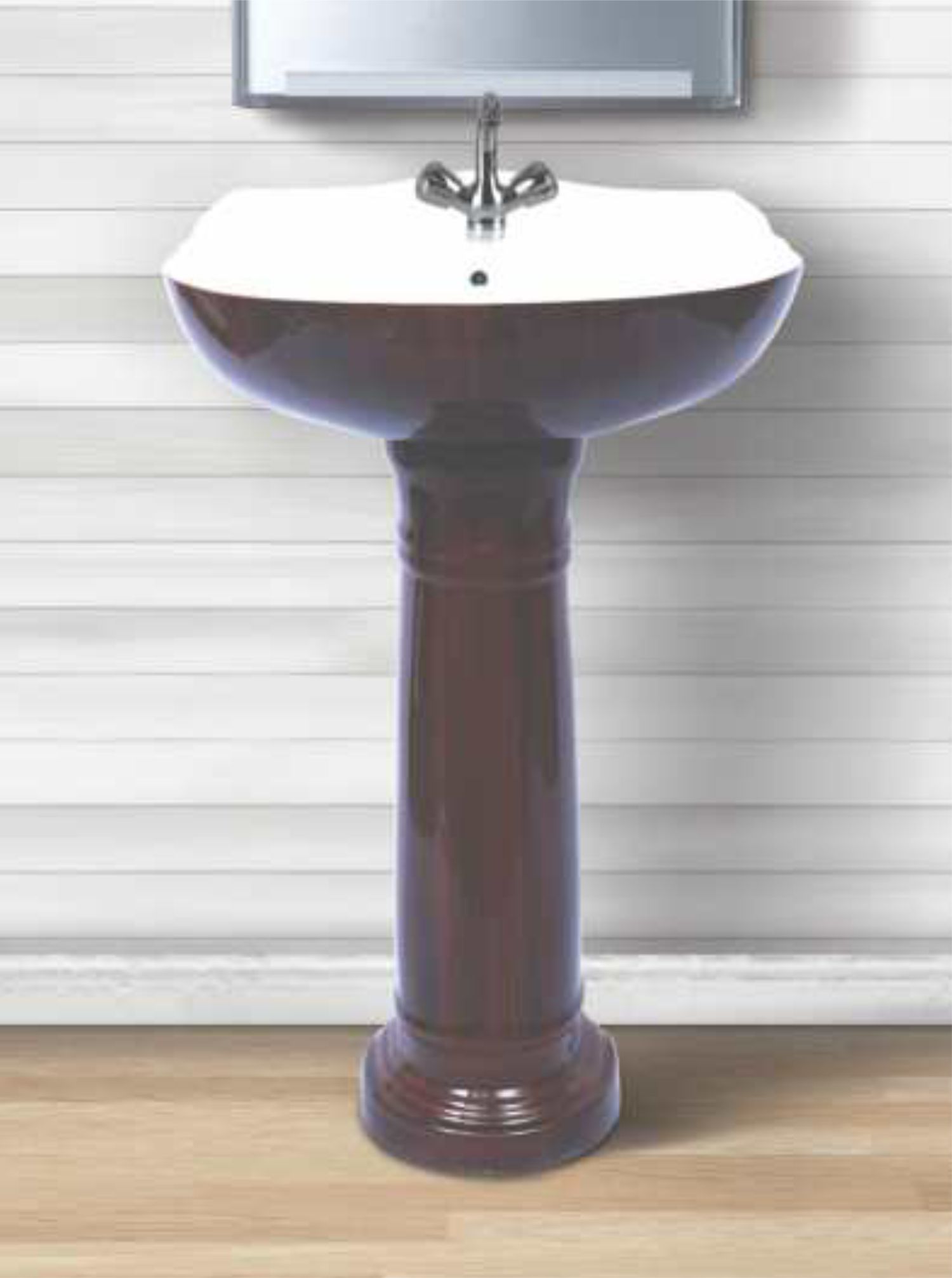 Ceramic Star Gold Vitrosa Pedestal Wash Basin Manufacturer and Supplier